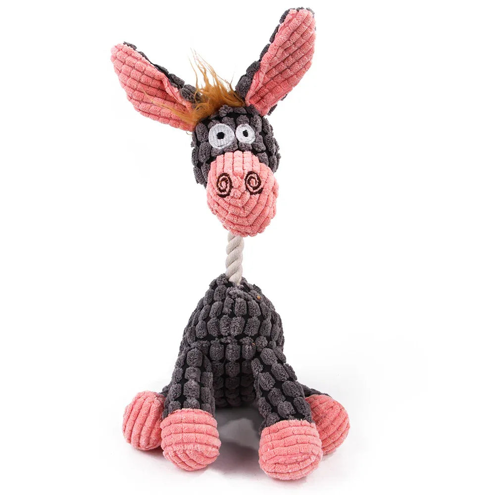 Pet Donkey Shape Corduroy Chew Toy For Dog - Rdecommerce