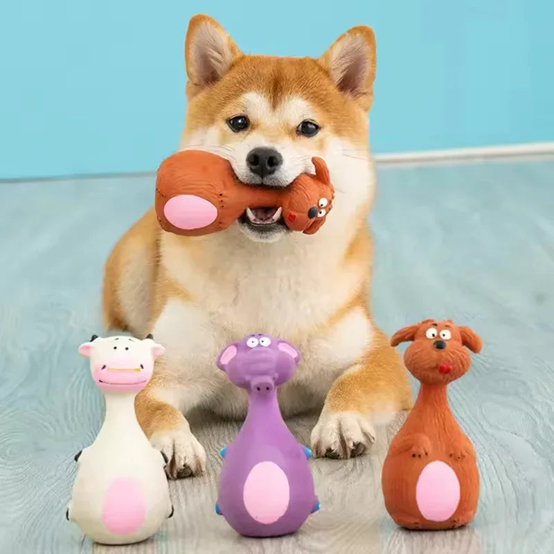4-Pack Squeaky Latex Dog Toys