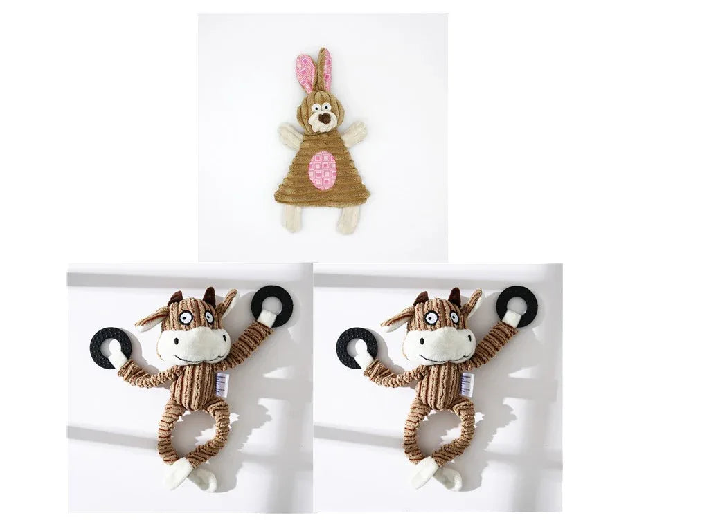 Pet Donkey Shape Corduroy Chew Toy For Dog - Rdecommerce