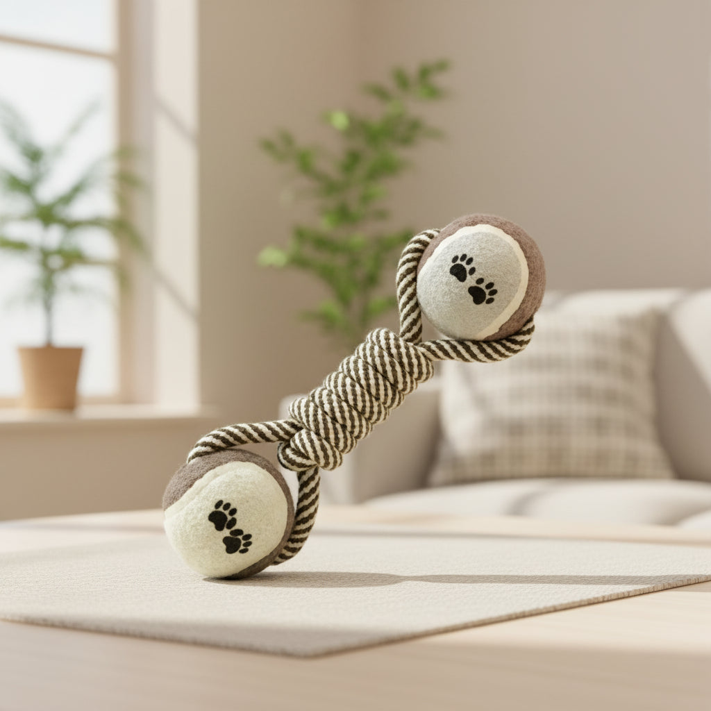 Dumbbell Rope Tennis Ball Toy - [Zoro Pets]