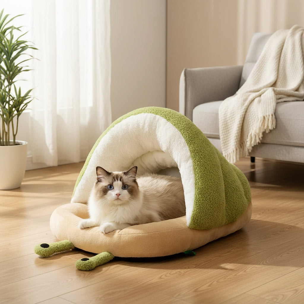 Warm Snail Cat Bed - [Zoro Pets]
