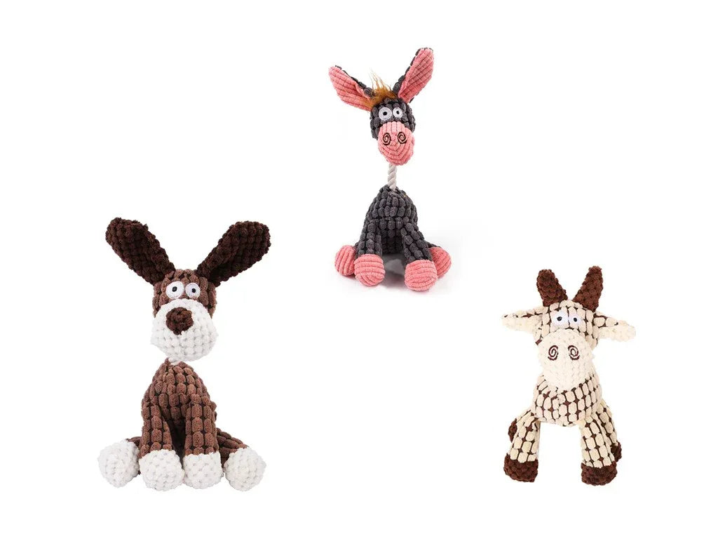 Pet Donkey Shape Corduroy Chew Toy For Dog - Rdecommerce