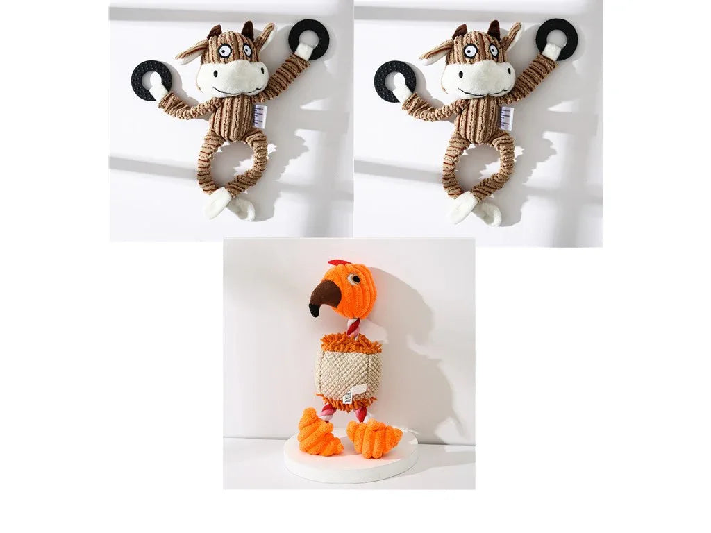 Pet Donkey Shape Corduroy Chew Toy For Dog - Rdecommerce