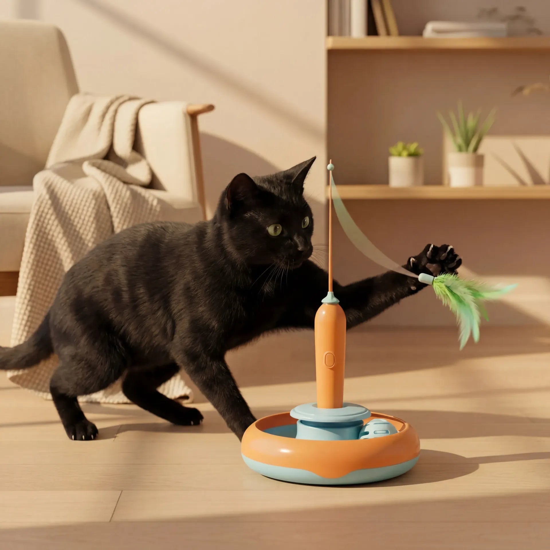 Feather Spinner Cat Toy - [Zoro Pets]