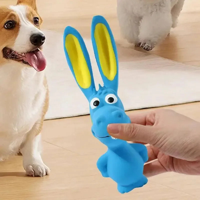 Hippo Squeaky Latex Dog Toy
